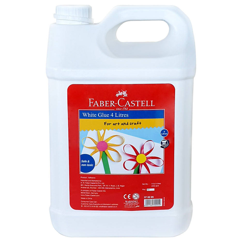 Faber-Castell White Washable PVA Glue 4 Litres - Al Masam Stationery LLC Main image