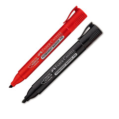 FABER-CASTELL Per/ Marker Chisel P50 2pc Blister Red&Black-254209 - Al Masam Stationery LLC