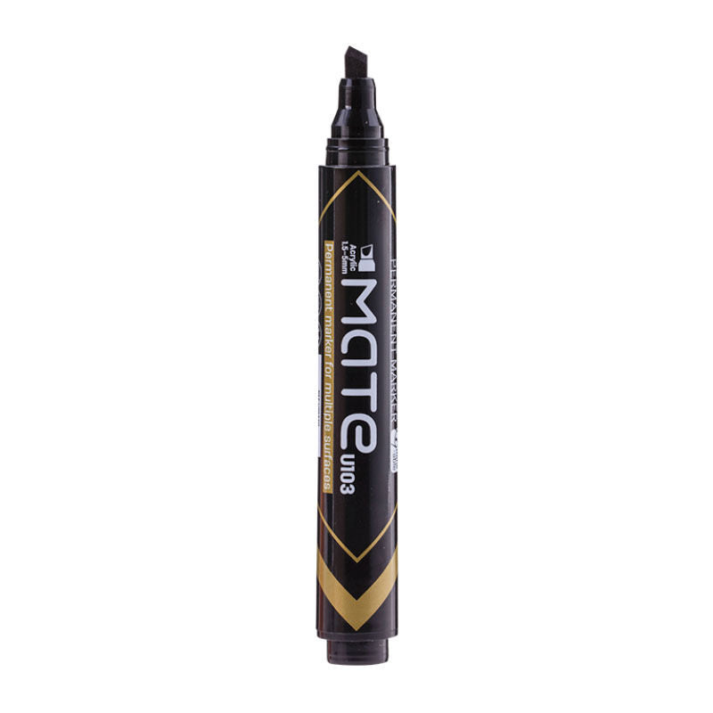 Deli Permanent Marker Chisel 1.5-5mm Black - (EU10320) - Al Masam Stationery LLC