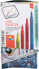 Derwent Graphite Pens, Graphik Line Painter Colored Pens, Palette No.1