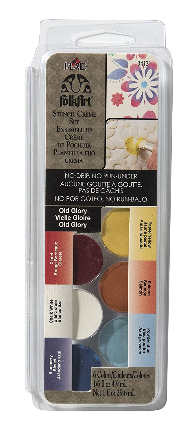 Folkart Stencil Creme Paint Set Old Glory - Al Masam Stationery LLC