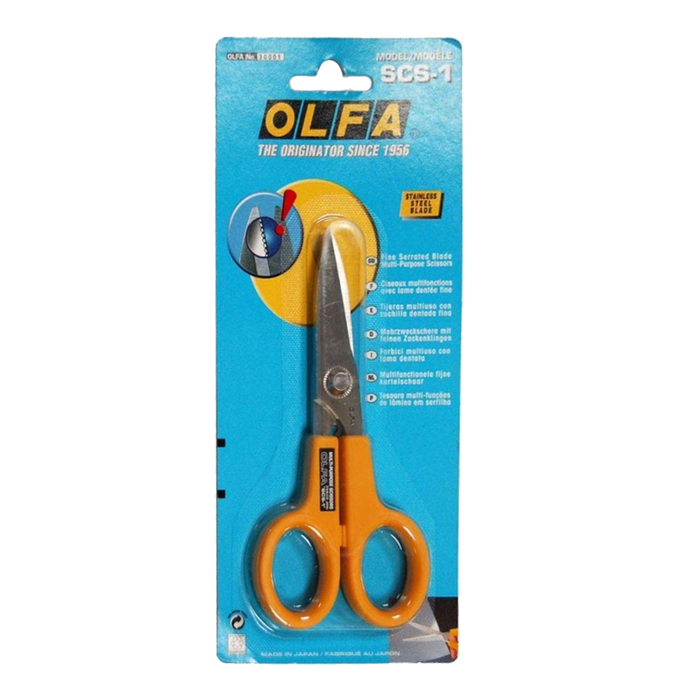 Olfa Utility Serrated Edge Scissor Anti Slip Small - Al Masam Stationery LLC