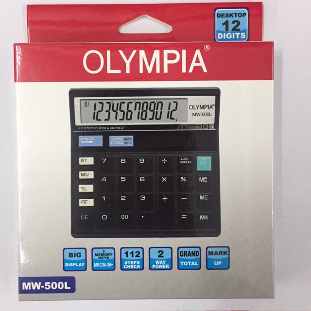 Olympia Calculator , Model - MW500L - Al Masam Stationery LLC Main image