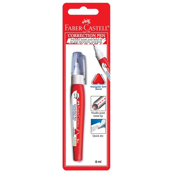 FABER-CASTELL Correction Pen Metal Tip Triangular Shape 8ml 12pc - Al Masam Stationery LLC