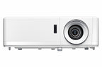 Optoma UHZ45 laser 4K gaming and home entertainment projector displaying vibrant images on a living room wall.
