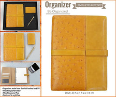 AMS-RM S 4 - (Mustard yellow) PU Leather Organizer - Al Masam Stationery LLC