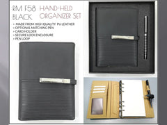 AMS-RM-F 58 - (Black) PU Leather Organizer - Al Masam Stationery LLC