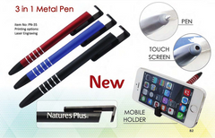 AMS-PN-35 - 3 in 1 Plastic pen (Pen + Mobile holder + Touch) - Al Masam Stationery LLC