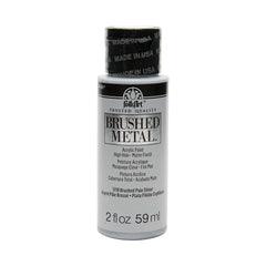 Folkart Matte Finish Brushed Metal Acrylic Paints Brushed Pale Silver - Al Masam Stationery LLC