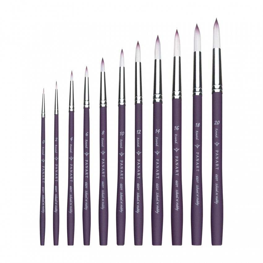 PANART TWO TONE SYNTHETIC SH BRUSH SET R-6 F-2,4,6,8 - Al Masam Stationery LLC