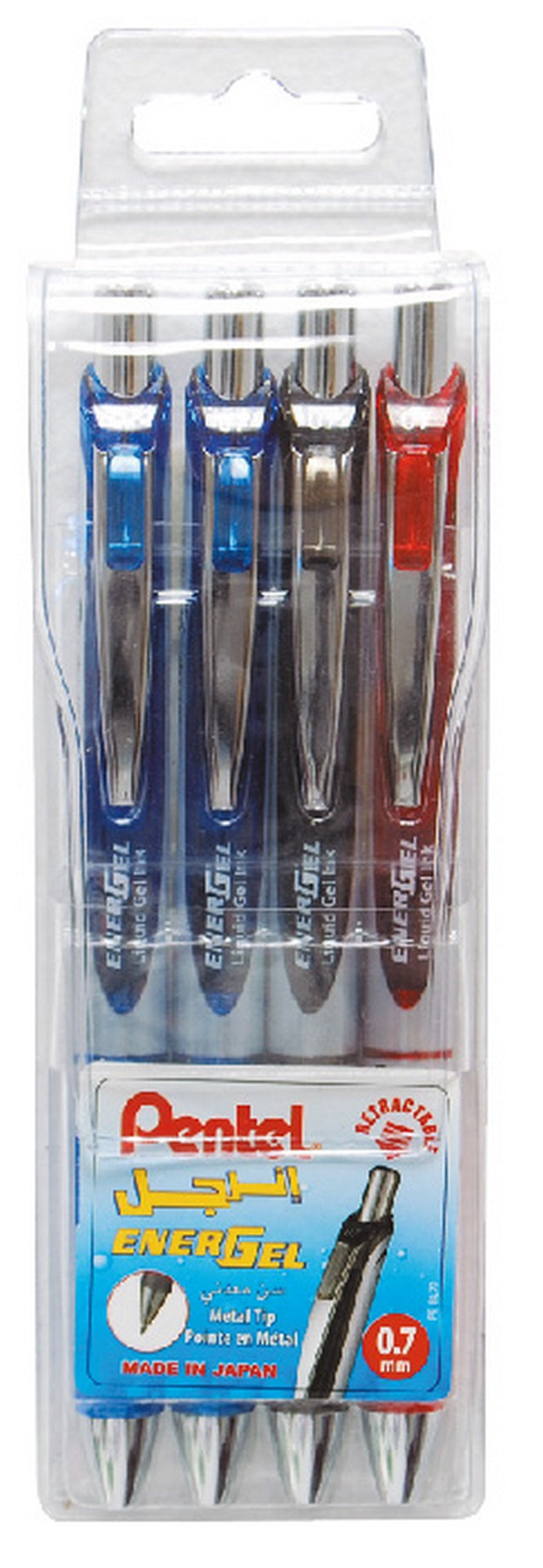 Pentel Energel Retractable Gel Pen Multicolor 0.7mm Display - Al Masam Stationery LLC Main image