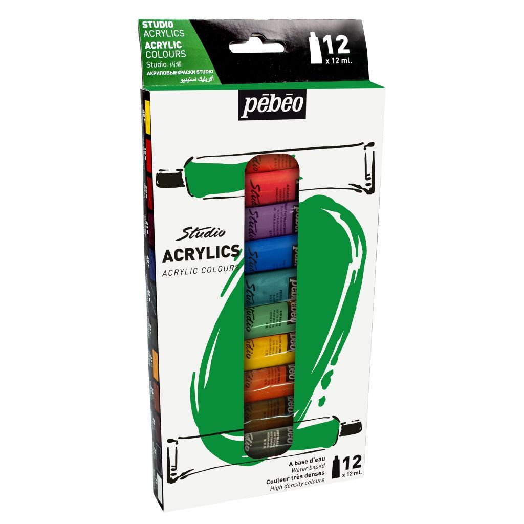 PEBEO 6 STUDIO ACRYLIC  SET 12T12ML - Al Masam Stationery LLC Main image