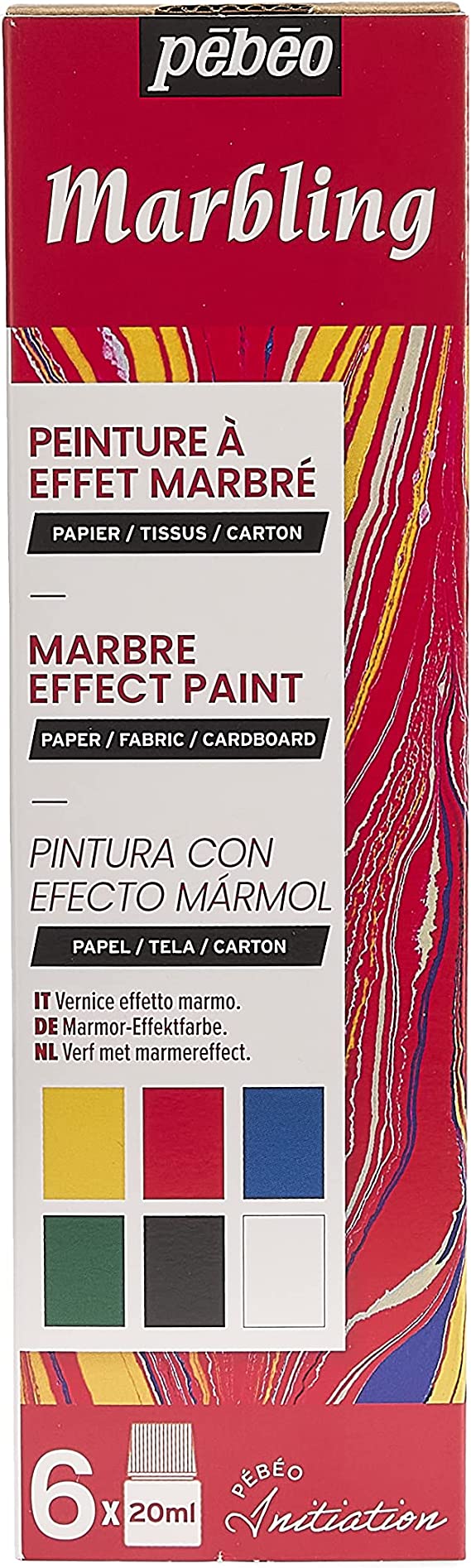 PEBEO 4 INITIA MARBLING SET 6X20ML - Al Masam Stationery LLC Main image