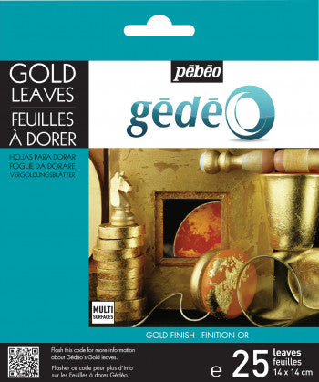 PEBEO GÉDÉO PACK OF 25 GILDING LEAVES GOLD FINISH - Al Masam Stationery LLC Main image