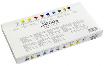 PEBEO STUDIO ACRYLICS SET 10 ASSORTED 20 ML TUBES WITH BRUSH - Al Masam Stationery LLC