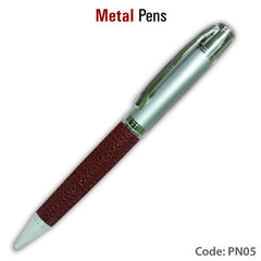 AMS-PN-05 - Metal pen (Leather type barrel) - Al Masam Stationery LLC