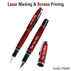 AMS-PN-08 - Metal Pen Maroon Color - Al Masam Stationery LLC