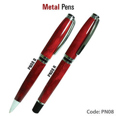 AMS-PN-08 - Metal Pen Maroon Color - Al Masam Stationery LLC