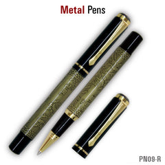 AMS-PN-09 - Promotional Metal Pen Black with Chinese Design - Al Masam Stationery LLC