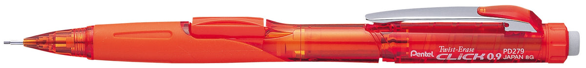 Pental Click Twist-Erase Mechanical Pencil Multicolour 0.9mm Orange - Al Masam Stationery LLC Main image