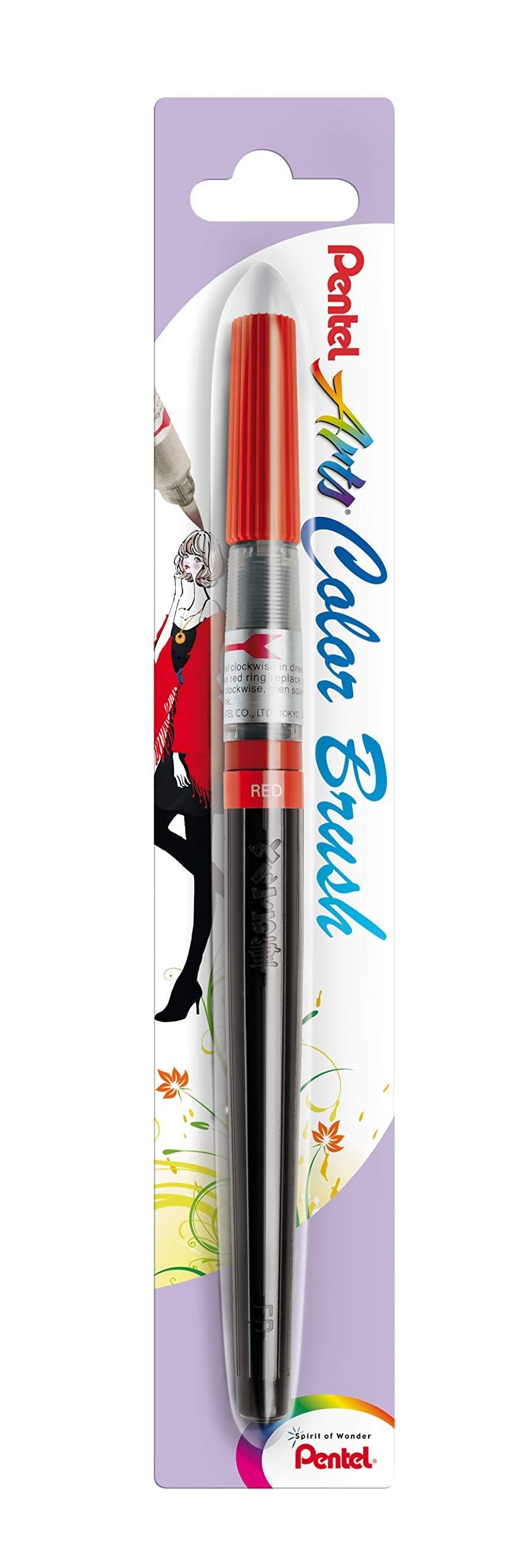 Pental Color Brush in Blister Pack Red - Al Masam Stationery LLC Main image