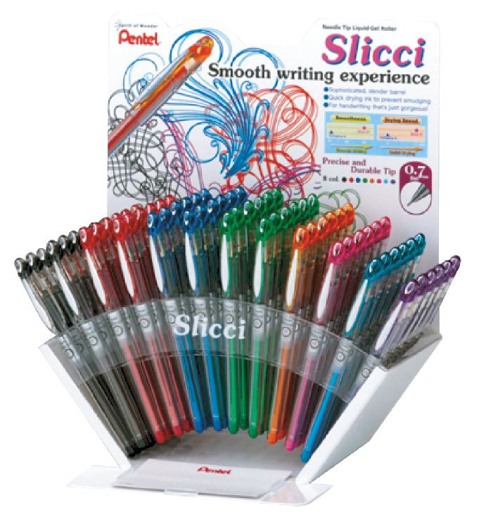 Pentel BG207 SLICCI Gel Roller Pen 0.7mmDsp=72Pcs - Al Masam Stationery LLC Main image