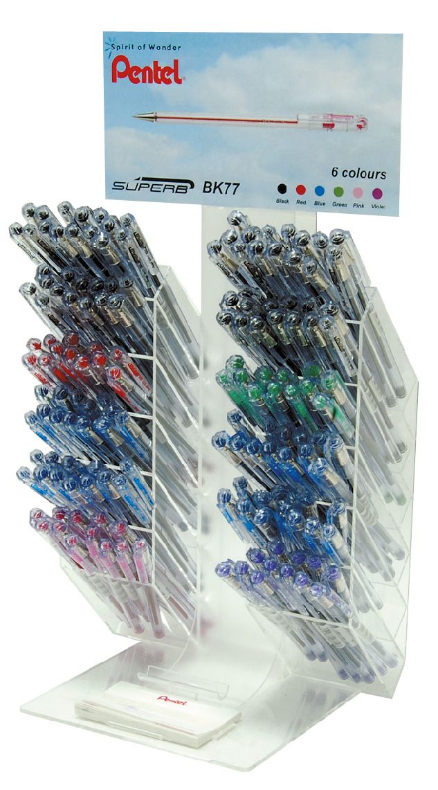 Pentel BK77 Ball Point Pen Superb Display of 96 Pcs - Al Masam Stationery LLC Main image