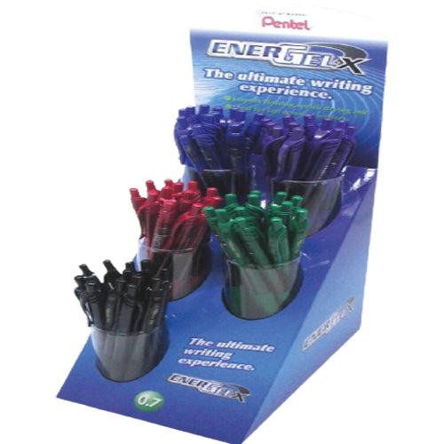 Pentel BL-107 Energel-X Metal Tip Liquid Gel Pen 0.7mm Display of 60 Pcs - Al Masam Stationery LLC Main image