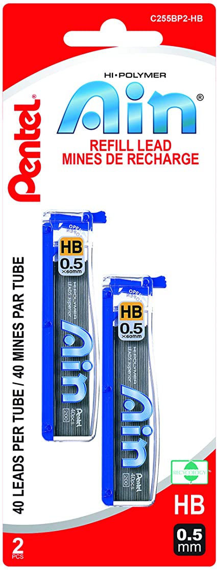 Pentel C255 AIN Lead 0.5mm Hi Polymer - (PE-C255-HB-02) Secondary image