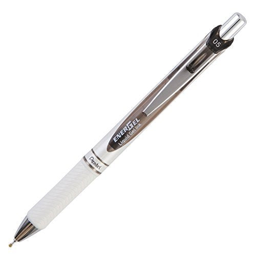 Pentel Energel Needle Tip Pen 0.5 mm Black & White - Al Masam Stationery LLC Main image