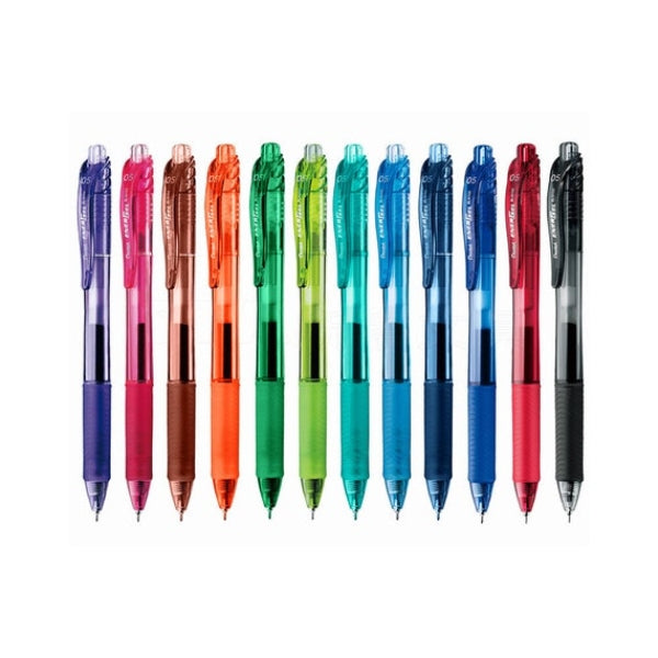 Pentel Energel-X Metal Tip Pen 0.5 mm Multicolor 10 Pcs Pack - Al Masam Stationery LLC Main image