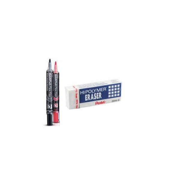 Pentel Flexfeel White Board Marker 2 Pcs - Al Masam Stationery LLC Main image