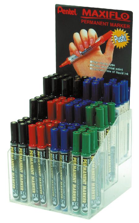 Pentel NLF56 Maxiflo Permanent Marker Display of 96 Pcs - Al Masam Stationery LLC Main image