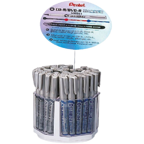 Pentel NMS51 Pen type Marker for CD/DVD Display of 36 Pcs - Al Masam Stationery LLC Main image