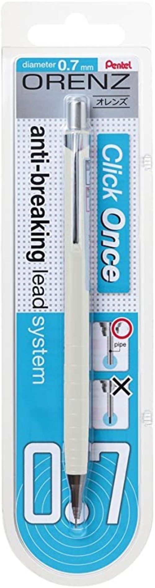 Pentel Orenz Metallic Mechanical Pencil White 0.7 - Al Masam Stationery LLC Main image