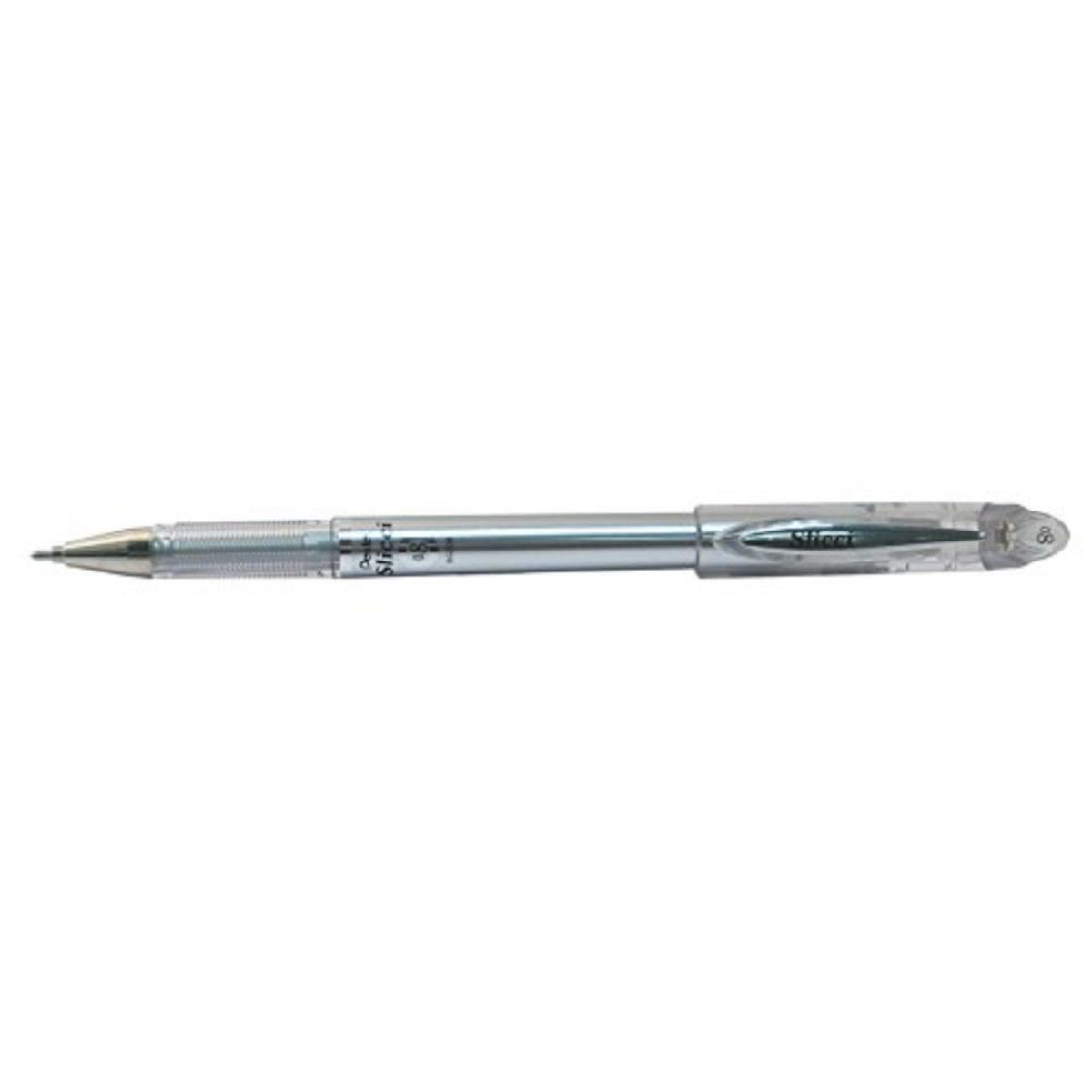 Pentel Slicci Metallic Roller Gel Pen Green 0.8 mm Silver - Al Masam Stationery LLC Main image