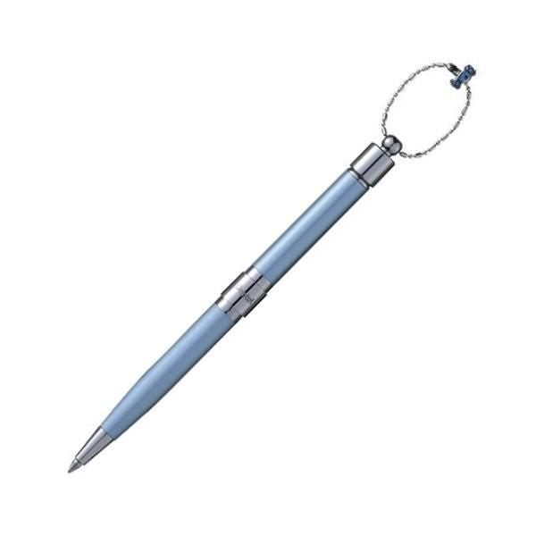 Pentel Sophia Ball Point Pen Blue And Silver 0.8 mm - Al Masam Stationery LLC Main image