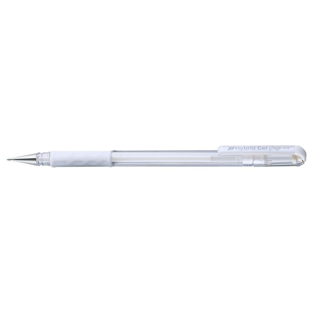 Roller Bal Pen Hybrid Gel Grip Pentel 0.8mm White - Al Masam Stationery LLC Main image