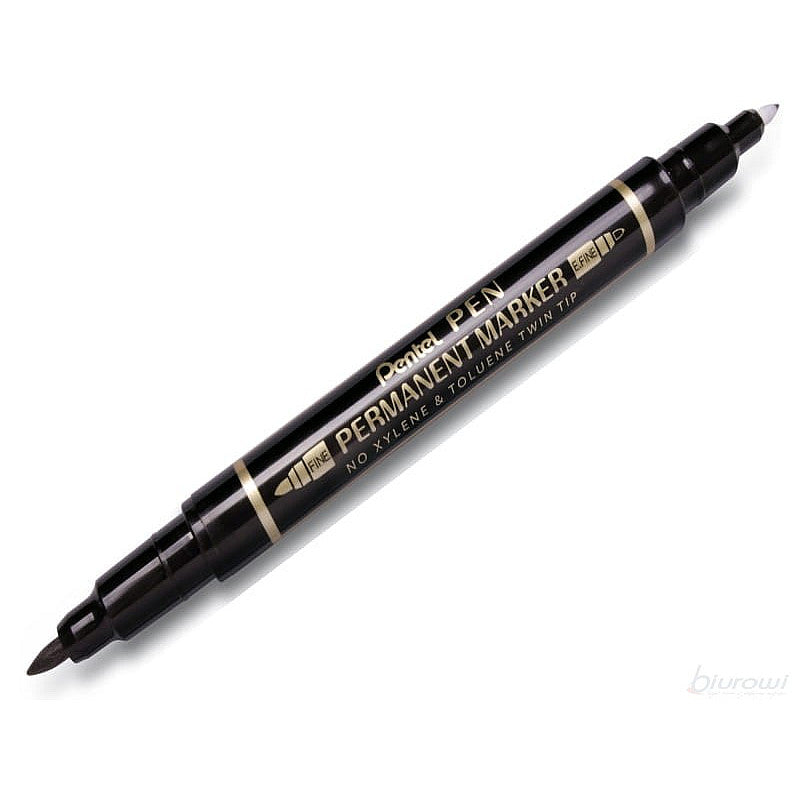 Pentel N75W Permanent Twin Marker Black - Al Masam Stationery LLC Main image