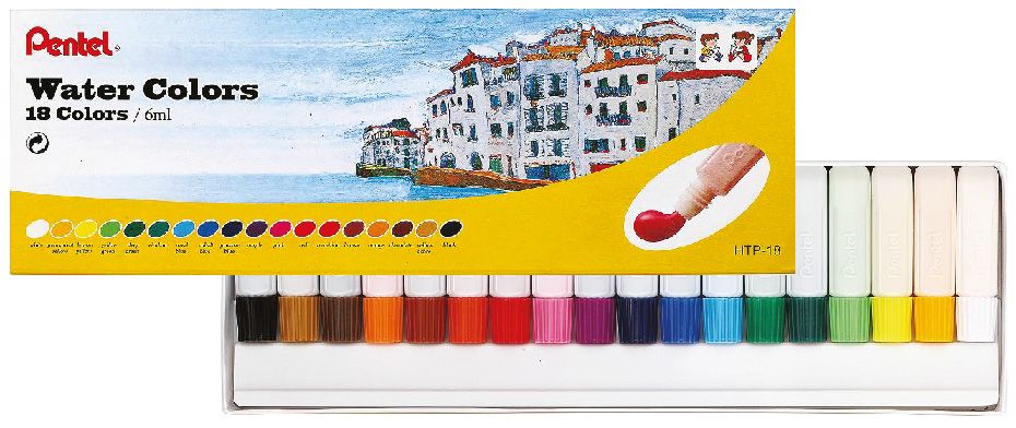 Pentel HTP Water Colour Paint - (Pack of 18) - Al Masam Stationery LLC Main image