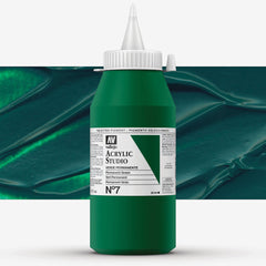 Vallejo Acrylic Studio 7: 1000 Ml. Permanent Green