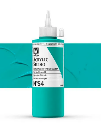 Vallejo ACRYLIC STUDIO 54: 200 ML. PHTHALO EMERALD - Al Masam Stationery LLC