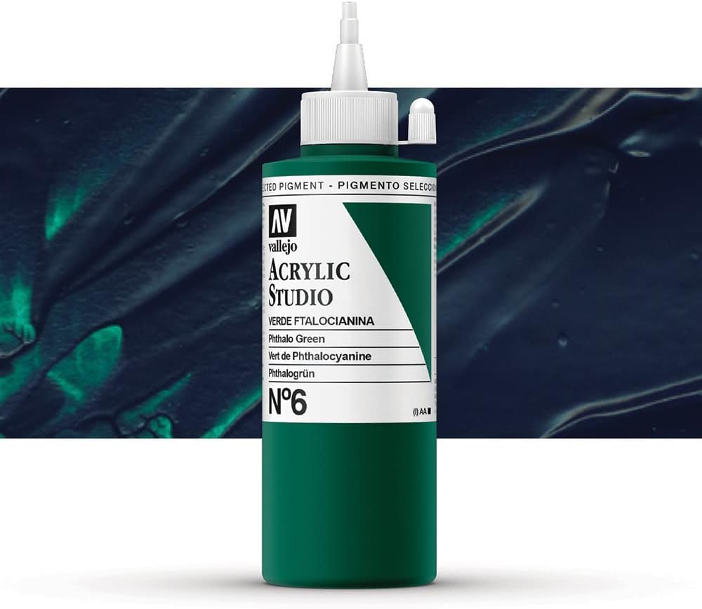 Vallejo ACRYLIC STUDIO 6: 200 ML. PHTHALO GREEN - Al Masam Stationery LLC