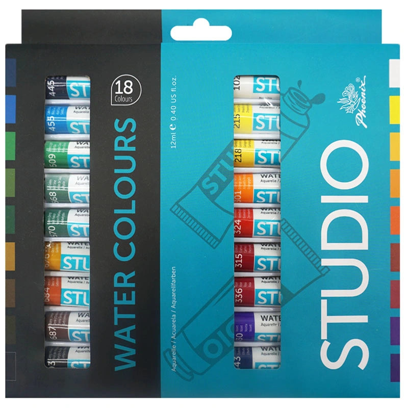 Phoenix Studio Gouache 18*12ML Paper Box Set ABL Tube - Al Masam Stationery LLC Main image