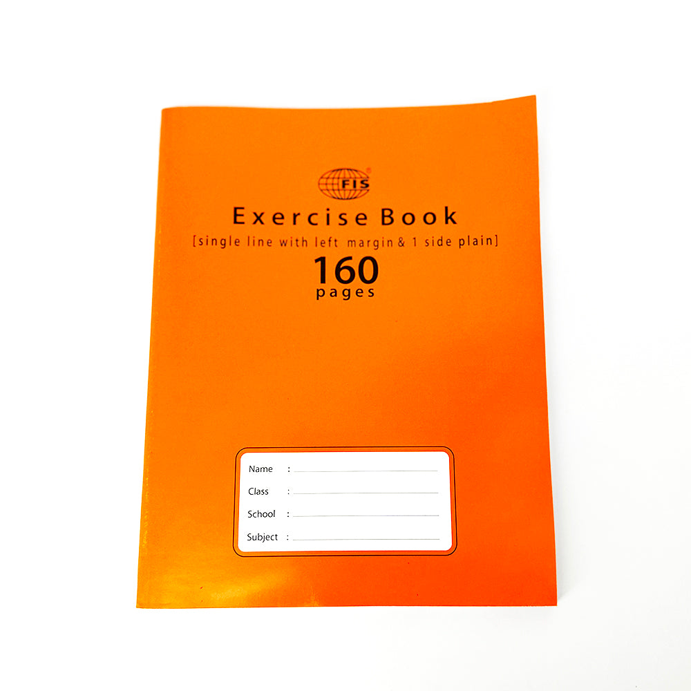 FIS EXERCISE BOOK 160 PAGES SINGLE LINE  WITH MARGIN FSEBSLM160N - Al Masam Stationery LLC