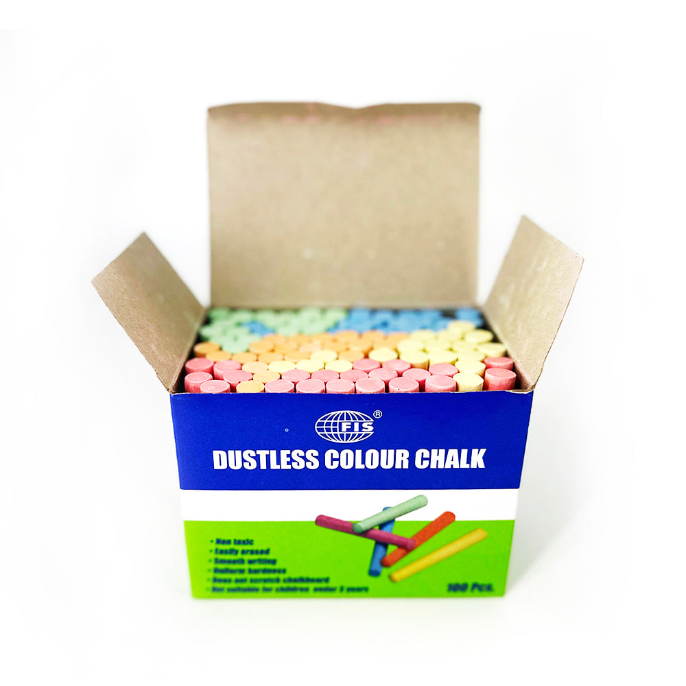 FIS Colored Chalk 100 Pcs Pack - Al Masam Stationery LLC