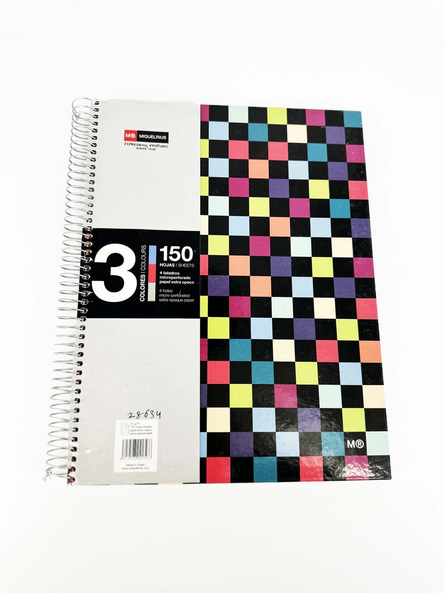 Spiral 3 Subj Notebook A4 Miquel Ruis 150sht Hor.Chess Multi (ML2256) - Al Masam Stationery LLC