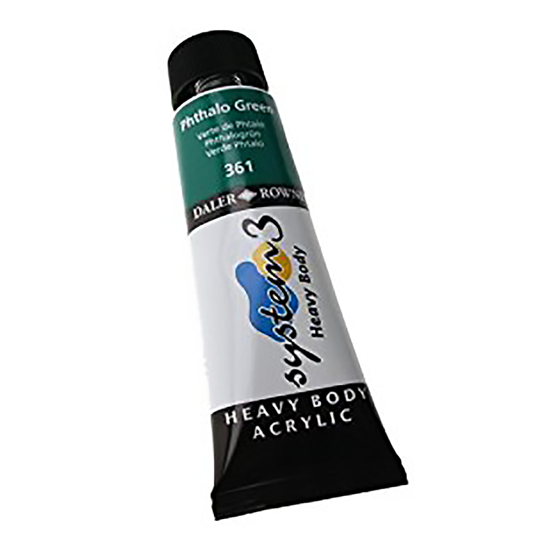Daler Rowney Acrylic System 3 Heavy Body PHTHALO GREEN - Al Masam Stationery LLC