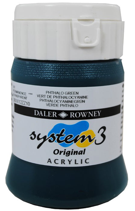 Daler Rowney Acrylic Colors System 3 PHTHALO GREEN - Al Masam Stationery LLC