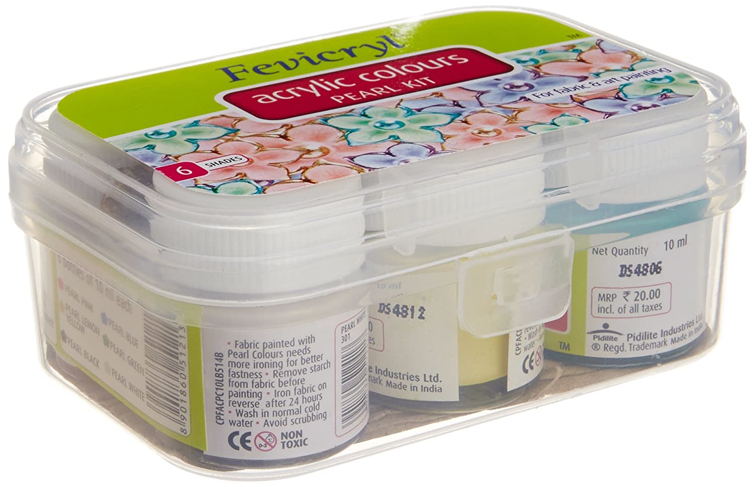 Pidilite Acryl Color Pearl 10ml Kit Set of 6 colors - Al Masam Stationery LLC Main image